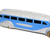 Three 1930’s & 1940’s Tootsietoy Toy Metal Greyhound Buses