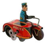 1930’s Marx Wind-Up TIn Litho Police Motorcycle with Sidecar