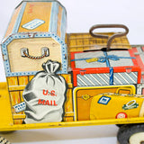 1950’s Unique Art Tin Litho Wind-Up U.S. Mail Truck