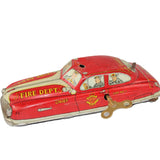 Vintage 11” Marx Tin Litho Wind-Up Fire Chief Car No. 1