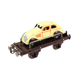 Spanish Paya Tin Car on Railroad Flatbed Train Car