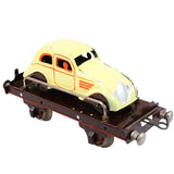 Spanish Paya Tin Car on Railroad Flatbed Train Car