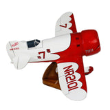 Desk Model Of Wood Gee Bee Super Sportster Racer With Wood Stand