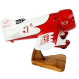 Desk Model Of Wood Gee Bee Super Sportster Racer With Wood Stand