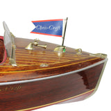 Beautiful Condition Hand Made Chris Craft Barrel Back Model Boat Kit with Motor