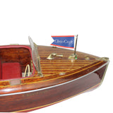 Beautiful Condition Hand Made Chris Craft Barrel Back Model Boat Kit with Motor