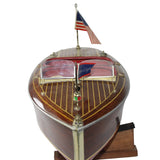 Beautiful Condition Hand Made Chris Craft Barrel Back Model Boat Kit with Motor