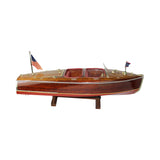 Beautiful Condition Hand Made Chris Craft Barrel Back Model Boat Kit with Motor