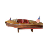 Beautiful Condition Hand Made Chris Craft Barrel Back Model Boat Kit with Motor