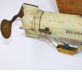 Early 1900’s German Wind-Up Tin Hamburg-Amerika Linie Zeppelin with Original Wood Box and Pamphlet