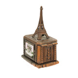 Antique Eiffel Tower On Pedestal Base Lead Bank