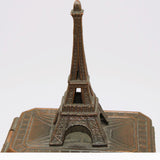 Antique Eiffel Tower On Pedestal Base Lead Bank