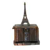 Antique Eiffel Tower On Pedestal Base Lead Bank