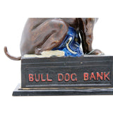 Original 1890’s J. & E. Stevens Cast Iron Mechanical Bank- Bulldog (Blue Blanket)