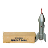 Vintage 1957 Berzac Creation Metal Guided Missile Bank With Key & Box