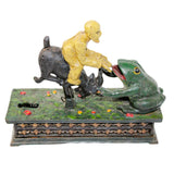 Hubley 1906 Cast Iron Man, Frog And Goat Mechanical Bank