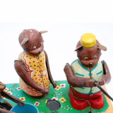 Scarce Late 1950’s -Early 1960’s Japan Fishing Bears Battery Operated Tin Litho Savings Bank