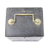 Antique Small Gold & Silver Coin Carriage Box With Brass Handle