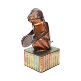 Early 1900's German Tin Litho Monkey With Tray Mechanical Bank
