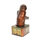 Early 1900's German Tin Litho Monkey With Tray Mechanical Bank