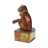 Early 1900's German Tin Litho Monkey With Tray Mechanical Bank