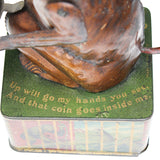 Early 1900's German Tin Litho Monkey With Tray Mechanical Bank