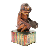 Early 1900's German Tin Litho Monkey With Tray Mechanical Bank