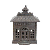 1897 Cast Iron State Penny Still Bank Manufactured by The Columbia Grey Iron Casting Company