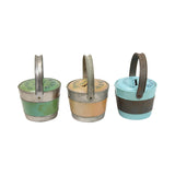 3 - 1930's Sand Bucket Tin Prosperity Banks- "Penny Saved; Penny Earned"