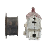 2 Antique Banks - A.C. Williams Colonial House Cast Iron Bank & Money Saver Round Bank