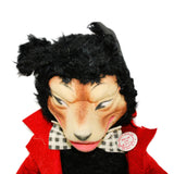 1945 - 1955 "Willie The Wolf" Doll by Gund Manufacturing With Button and Gold Link Chain