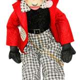 1945 - 1955 "Willie The Wolf" Doll by Gund Manufacturing With Button and Gold Link Chain