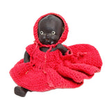 Vintage Bisque Black African American Jointed Baby Doll in Crochet Dress