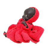 Vintage Bisque Black African American Jointed Baby Doll in Crochet Dress