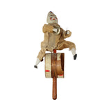 Rare Early 1900’s German Clapper Composition Clown and Drum Roll on Stick