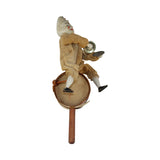 Rare Early 1900’s German Clapper Composition Clown and Drum Roll on Stick