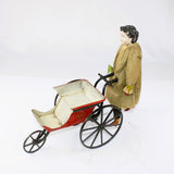 Rare Working W.M.F Goodwin Late Mechanize Walking Doll and Baby Carriage 1880’s