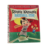 Rare 1954 Rootie Kazootie Baseball Effanbee Doll, Baseball Star Book & Wooden Spindle Chair