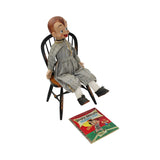 Rare 1954 Rootie Kazootie Baseball Effanbee Doll, Baseball Star Book & Wooden Spindle Chair