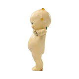 Antique 8 1/2" Tall Composite Kewpie Doll with Heart Sticker & Green Wings
