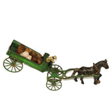 1920’s Cast Iron Kenton Horse Drawn Green Wagon With Driver