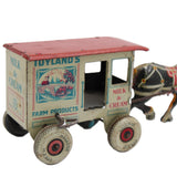 Marx Farm Products Horse Drawn Milk & Cream Wind-up Tin Litho Wagon