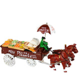 Cast Iron Horse Drawn Fruit and Vegetable Wagon