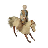 Extremely Rare 1900 German Hide Covered Wind-Up Bucking Bronco with Well-Dressed Rider