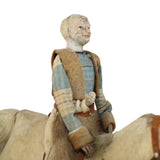 Extremely Rare 1900 German Hide Covered Wind-Up Bucking Bronco with Well-Dressed Rider