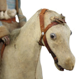 Extremely Rare 1900 German Hide Covered Wind-Up Bucking Bronco with Well-Dressed Rider