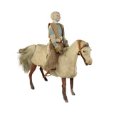 Extremely Rare 1900 German Hide Covered Wind-Up Bucking Bronco with Well-Dressed Rider