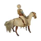 Extremely Rare 1900 German Hide Covered Wind-Up Bucking Bronco with Well-Dressed Rider