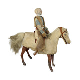 Extremely Rare 1900 German Hide Covered Wind-Up Bucking Bronco with Well-Dressed Rider