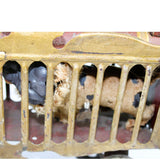 Antique Tin Circus Wagon Lion Cage With Wind-Up Roaring Lion